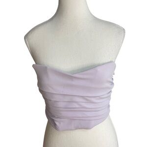 Zara Bustier Crop Tube Top Lilac Light Purple